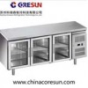 不锈钢风冷三门玻璃门保鲜冷藏冷冻平台柜|GN3100TNG