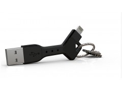 VISER苹果钥匙扣金属便携功能创意两用USB手机数据线