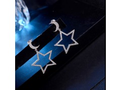 新款上市 星星月亮时尚耳环 合金饰品生产厂家 定制耳环