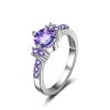 欧美紫色铜材女式镶嵌时尚戒指 女友生日礼物 饰品定制工厂