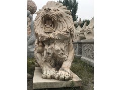 石雕动物威武狮子雕塑工艺品