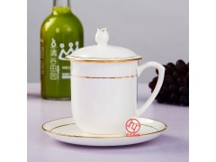 景德镇纯白陶瓷茶杯定制logo