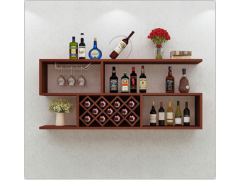 创意现代壁挂式红酒架实木悬挂式客厅展示架定制餐厅家用墙壁酒柜