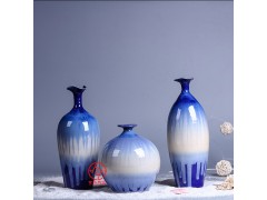 馈赠礼品花瓶定制，景德镇陶瓷花瓶三件套定做