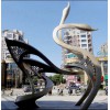 步行街景觀 不銹鋼拉絲天鵝雕塑 抽象雙鵝比翼擺件