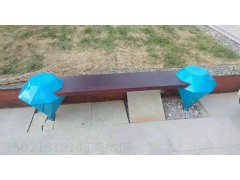 郑州 不锈钢喷绘钻石造型坐凳 园林座椅雕塑作品