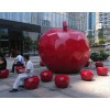 泉州 广场不锈钢几何切面苹果雕塑 水果坐凳摆件制作