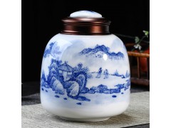 青花瓷茶叶罐，干货陶瓷食品罐定制定做